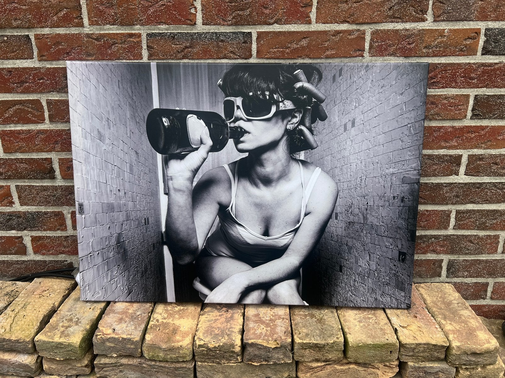 Canvas vrouw / wc leuk €7,50 afhaal, Ophalen, Nieuw, 50 tot 75 cm, Schilderij