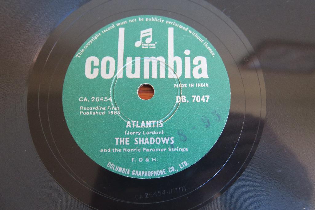 The Shadows Atlantis 78rpm 78 toeren wurlitzer AMI Rock-Ola, Ophalen of Verzenden, 1960 - 1969, Gebruikt, 10 inch