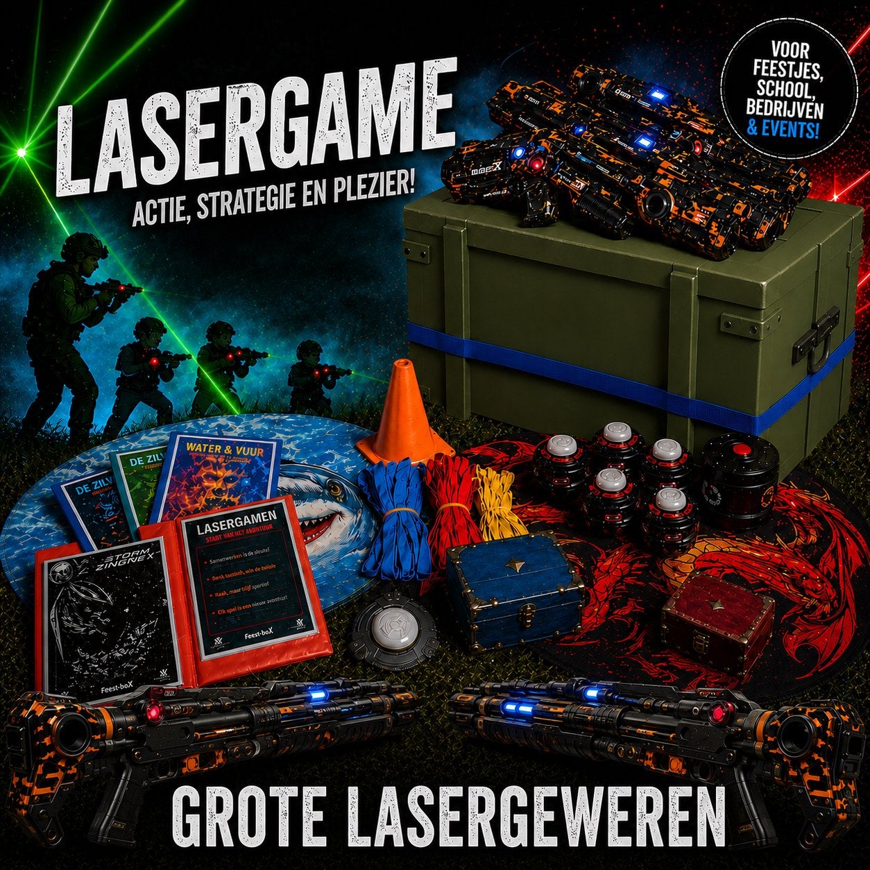 Lasergame feestje, Drie personen of meer