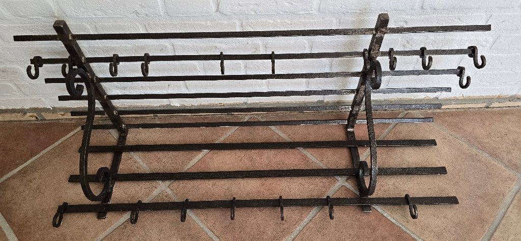 Grote handgemaakte smeedijzeren kapstok (1968-1969) – 20 kg, Huis en Inrichting, Woonaccessoires | Kapstokken, Gebruikt, Minder dan 100 cm