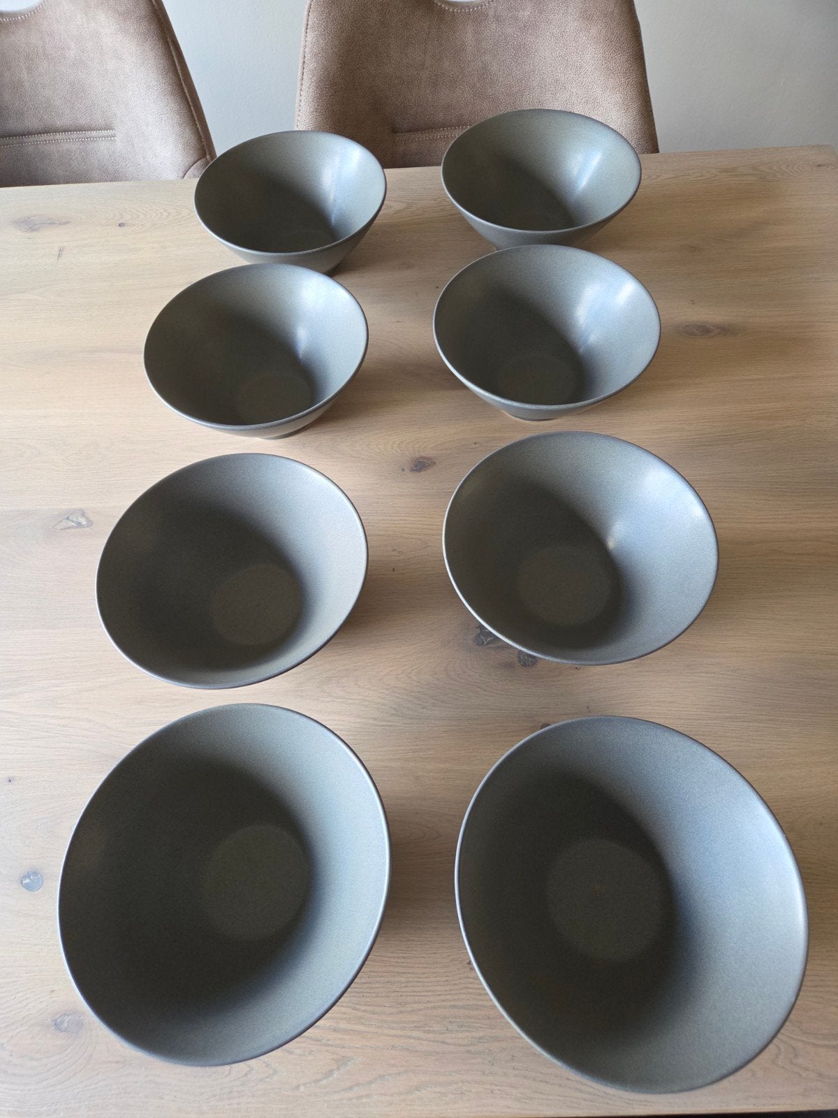 Bowls voor noodles of pasta. 8 stuks grijs., Huis en Inrichting, Ophalen, Nieuw, Schaal of Schalen, Overige stijlen