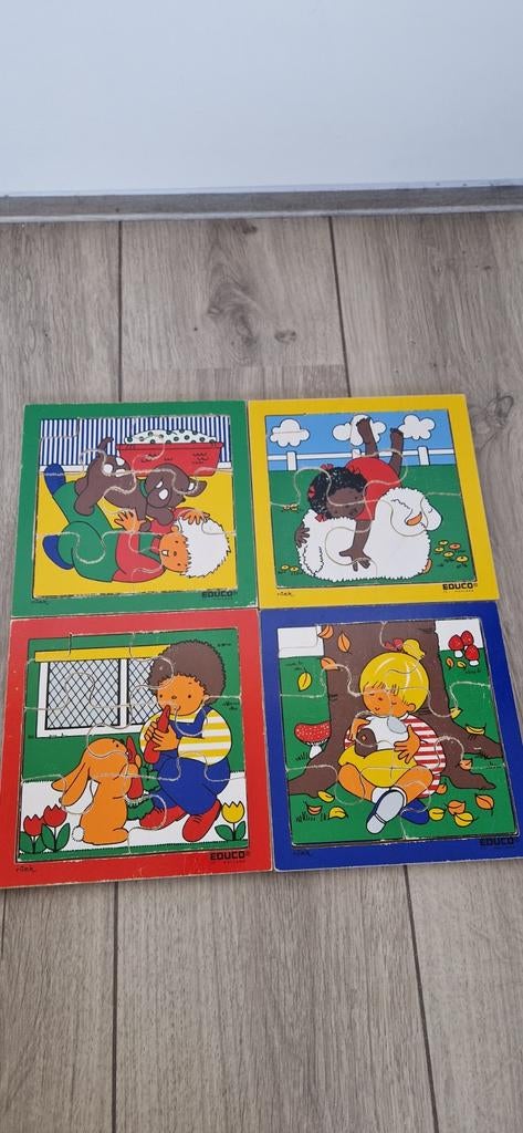 Educo  houten puzzels voor kinderen (4 stuks), 2 tot 4 jaar, Gebruikt, Ophalen of Verzenden, Van hout