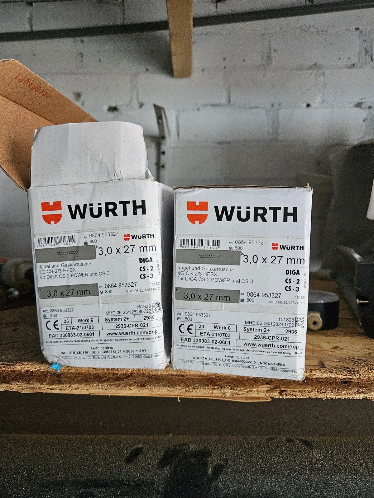Wurth Spijkers 3,0 x 27 mm met Gastank voor Spijkerpistool, Ophalen of Verzenden, Nieuw, Tacker/nietmachine