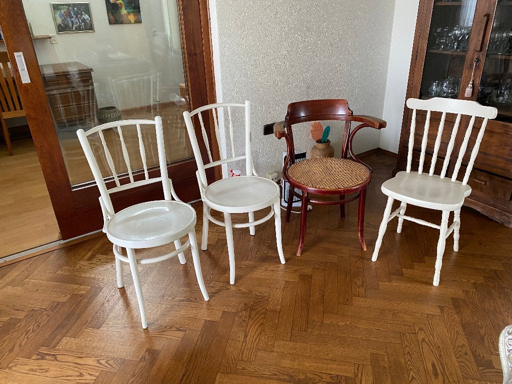 cafestoel, Huis en Inrichting, Stoelen, Ophalen, Gebruikt, Drie, Wit