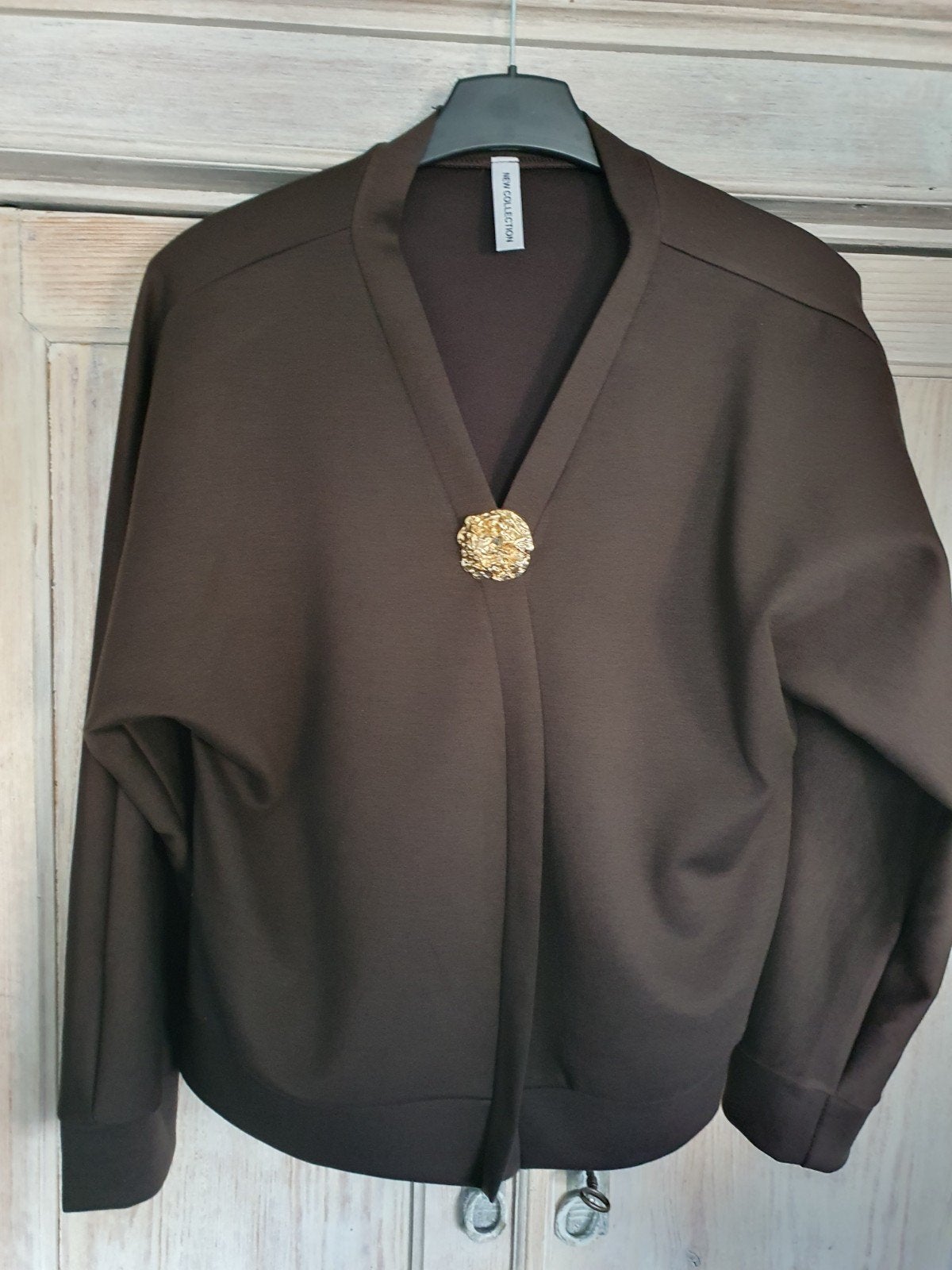 Nieuw Donkerbruin damestruitje/vestje mt L, Kleding | Dames, Bruin, Zara, Maat 42/44 (L), Nieuw