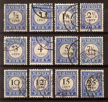 Nederland Port 13/26 excl P20,P25 gestempeld 1894-1910, Ophalen of Verzenden, T/m 1940, Gestempeld