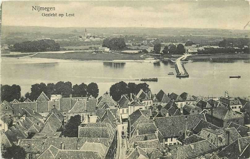 380-615-019 Nijmegen Gezicht op Lent, Verzamelen, Ansichtkaarten | Nederland, Verzenden, Voor 1920, Gelderland
