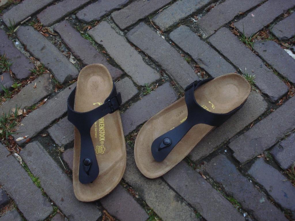 BIRKENSTOCK GIZEH ZWART 39 NIEUW GRATIS VERZENDING PER POST, Slippers, Verzenden, Zwart, Nieuw