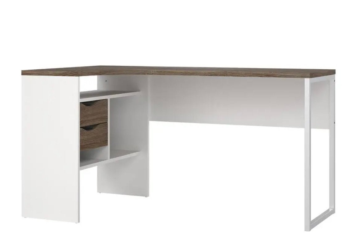 Leenbakker bureau met opbergruimte, ingekort tot 128 cm, Huis en Inrichting, Bureaus, Ophalen, Gebruikt, Met lades, Spaanplaat of MDF