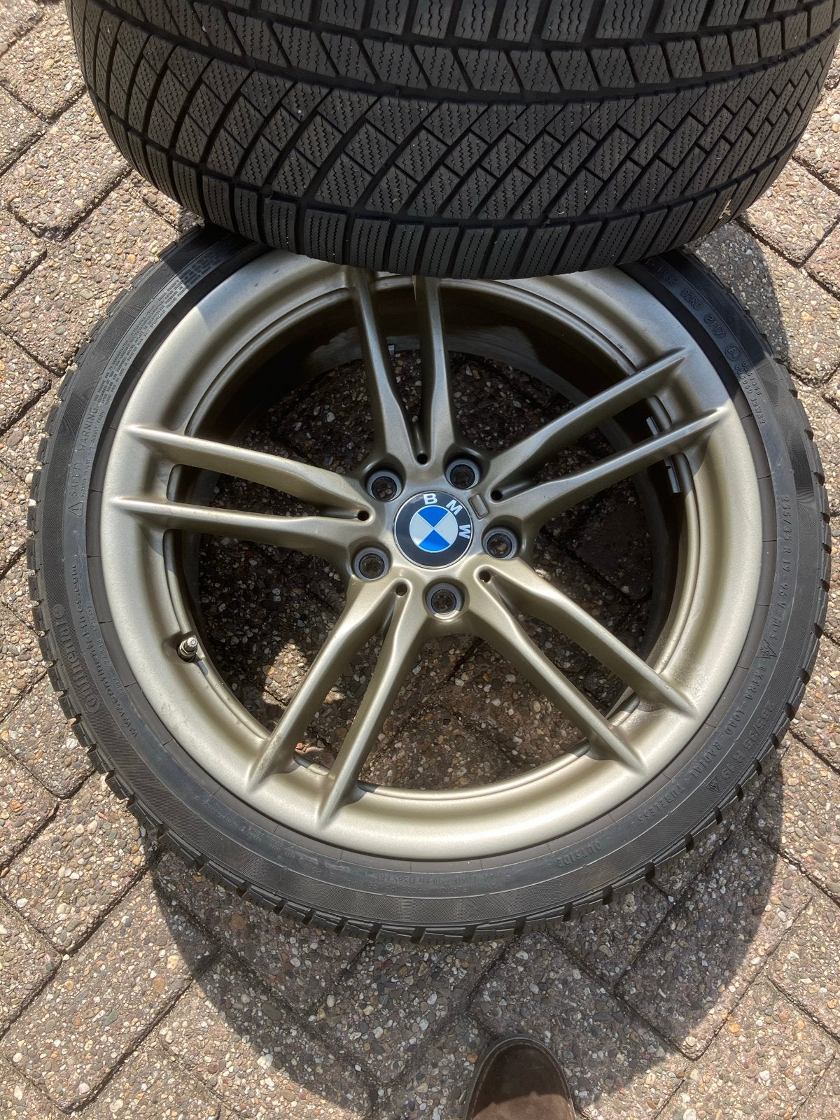 complete set orginele bmw velgen met winterbanden, Gebruikt, 255 mm, Banden en Velgen, Winterbanden
