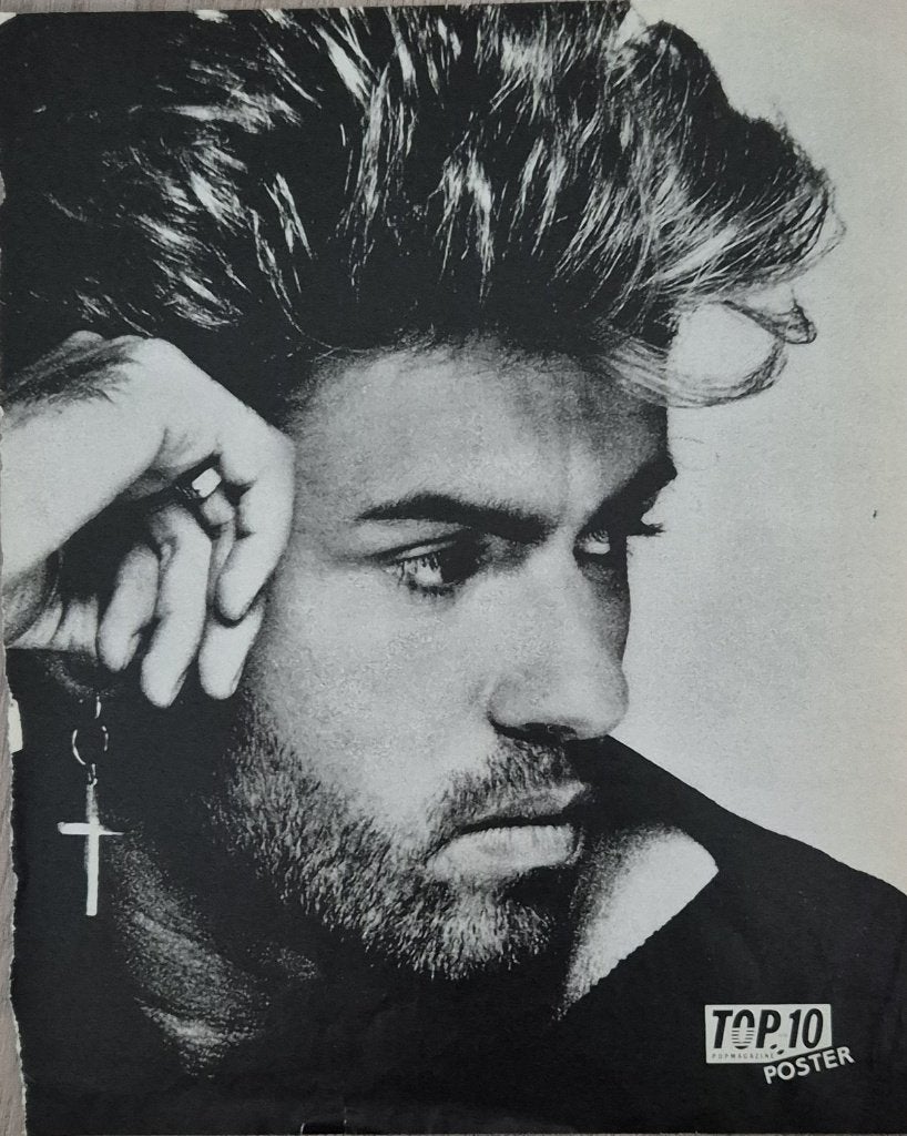 2 Mooie posters (A4) GEORGE MICHAEL (TOP 10) + oud materiaal, Rechthoekig Staand, A4 of kleiner, Ophalen of Verzenden, Zo goed als nieuw