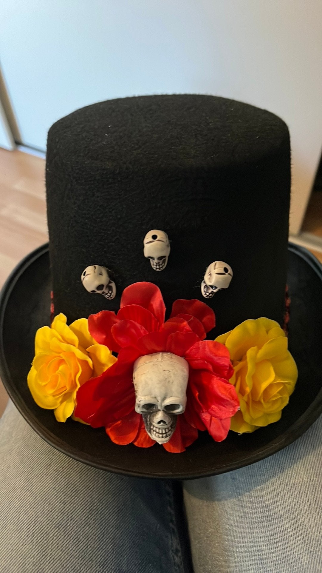 Halloween skelethoed mexican skull, Ophalen of Verzenden, Zo goed als nieuw, Halloween