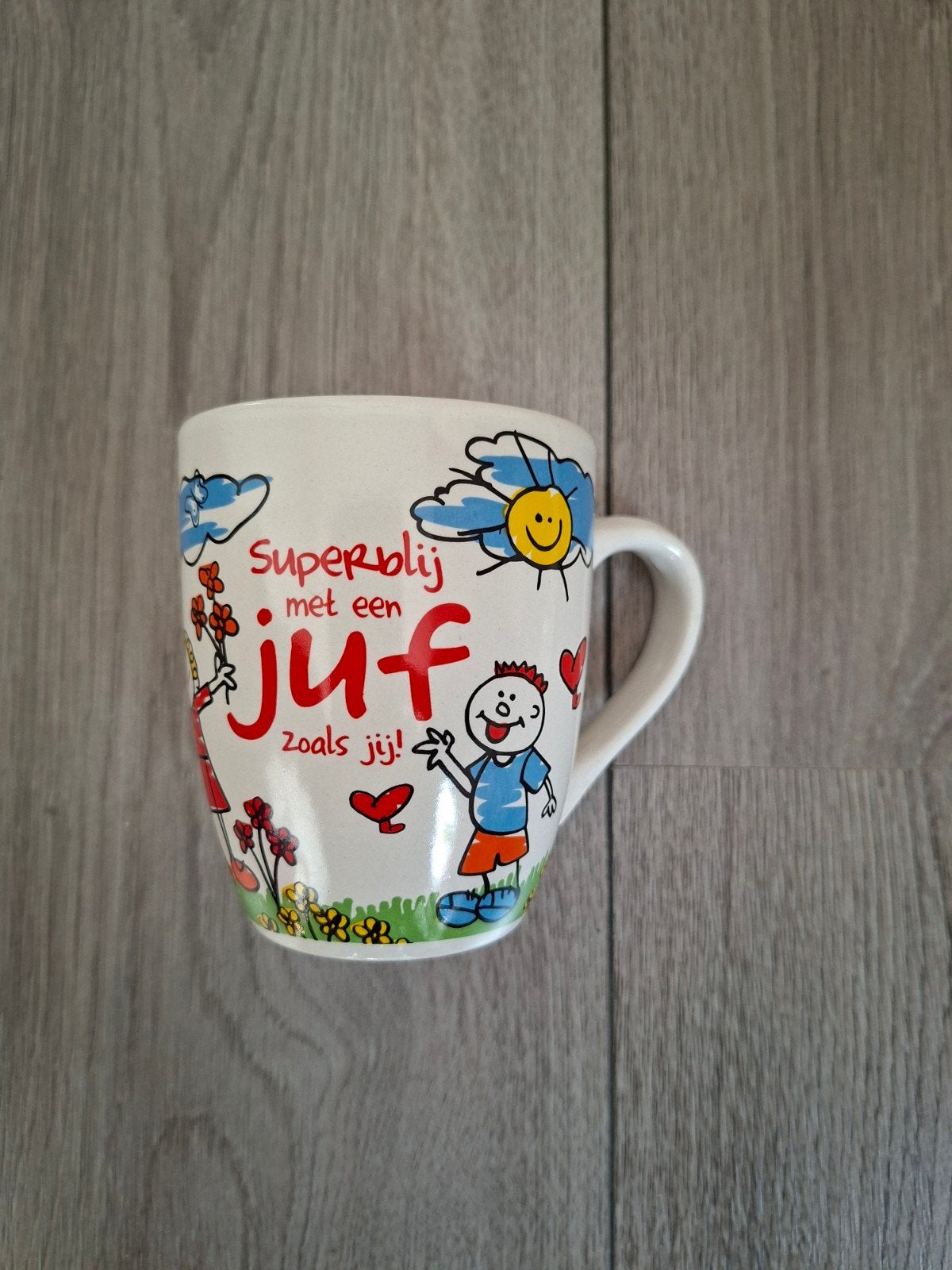 Mok 'Superblij met een juf zoals jij!', Ophalen