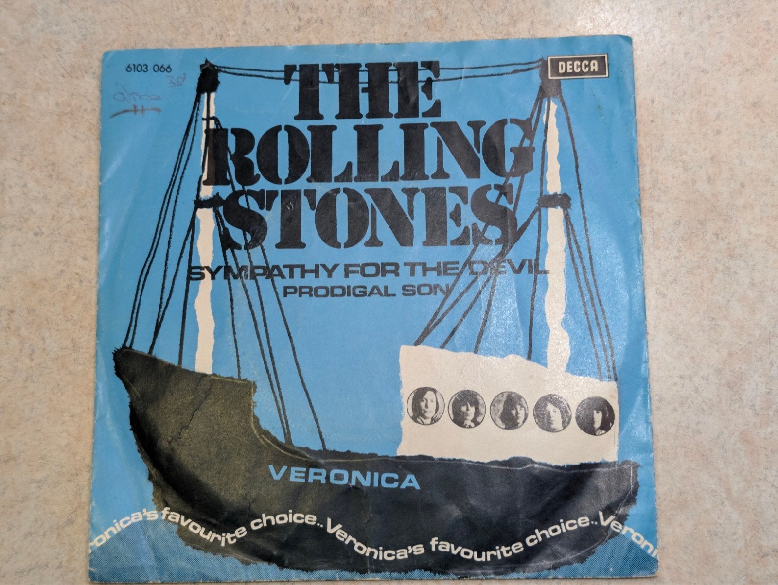The Rolling Stones - Sympathy for the Devil (7 inch vinyl), Gebruikt, 7 inch, Ophalen of Verzenden, EP