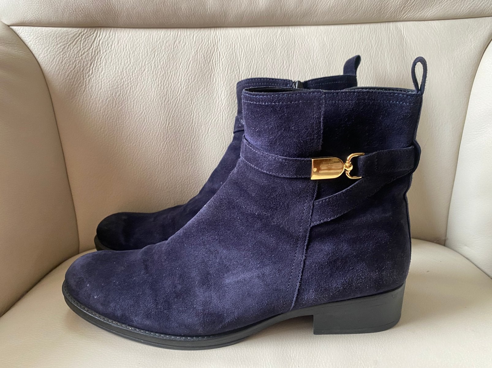 Gabor midnight blue fluweer laarsjes maat 10, Ophalen of Verzenden, Zo goed als nieuw, Blauw