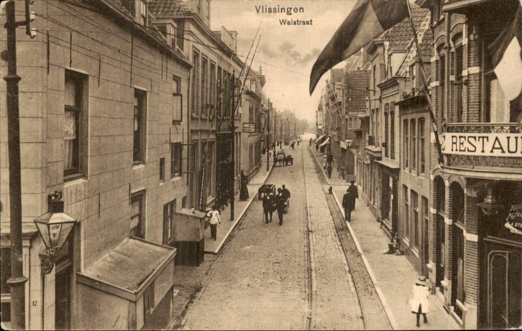 Vlissingen - Walstraat - Straatzicht, Ophalen of Verzenden, Voor 1920, Ongelopen, Zeeland