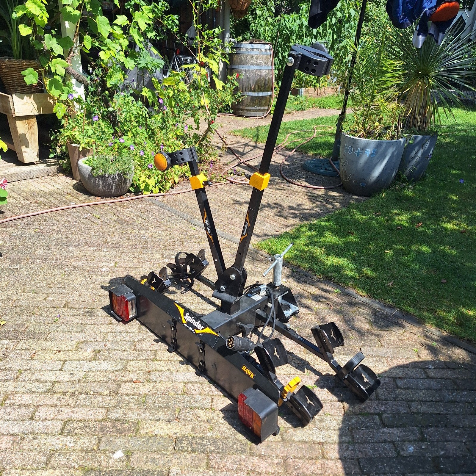 Spinder Hawk Trekhaakdrager voor 2 fietsen, Auto diversen, Fietsendragers, Ophalen, Gebruikt, Trekhaakdrager
