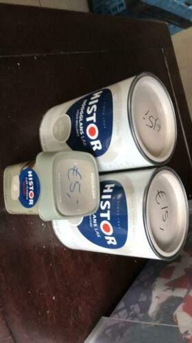 3,25 liter grijze verf lak Histor partij nieuw lei 6943, Ophalen of Verzenden, Nieuw, Grijs, Overige materialen