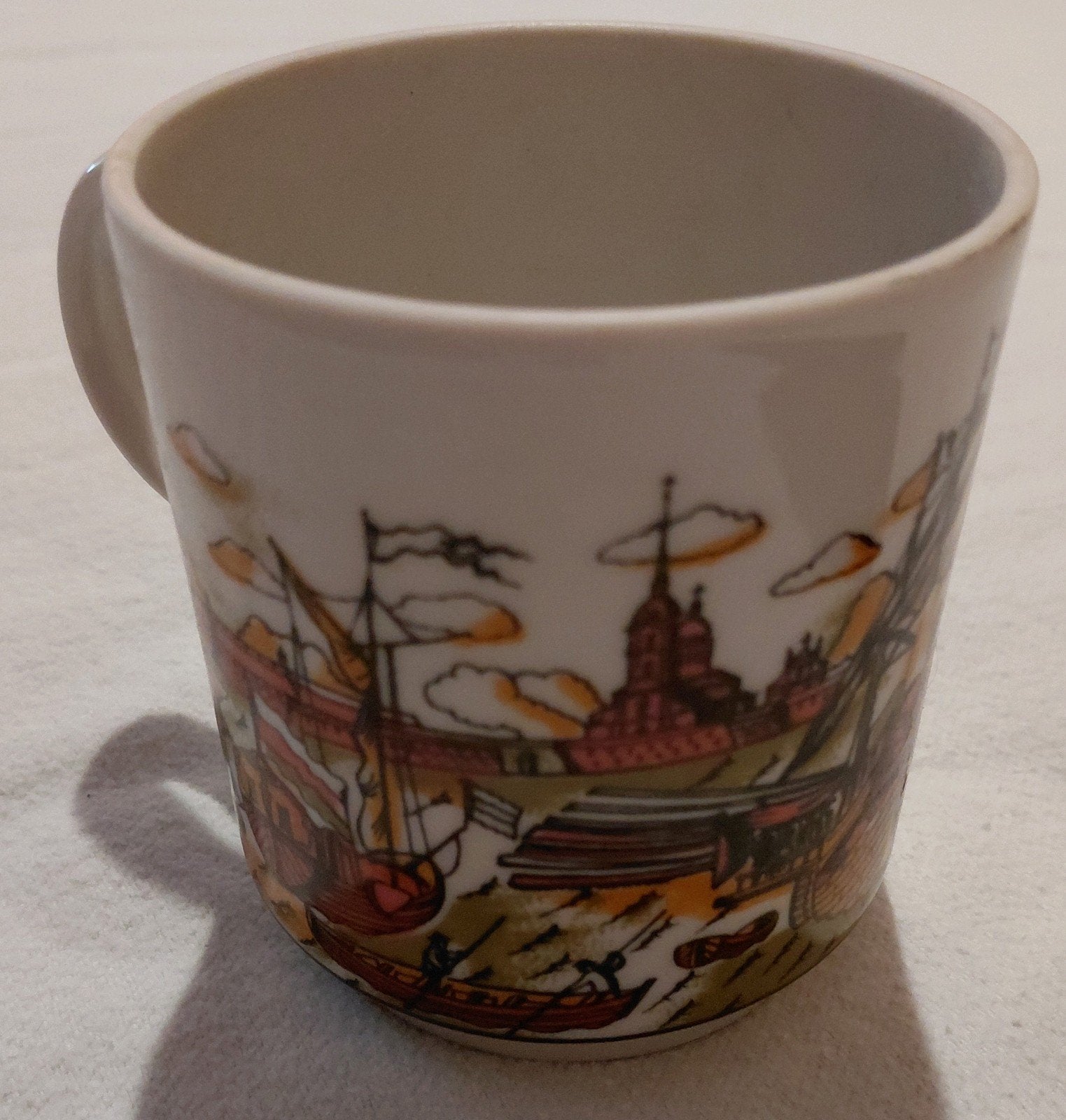 Vintage Russische Porseleinen Mok met Scheepsmotief lfz, Ophalen of Verzenden