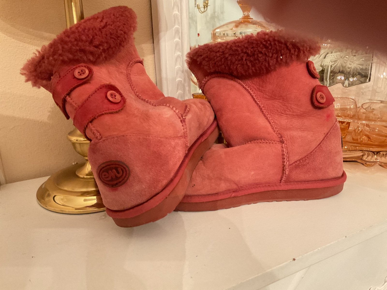 EMU model Alba leren laarsjes, rood met sheepskin maat 40, Kleding | Dames, Verzenden, Zo goed als nieuw