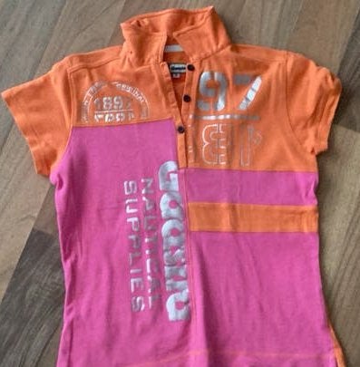 Gaastra, polo, roze, oranje, maat S/M, Ophalen of Verzenden, Zo goed als nieuw, Roze, Korte mouw