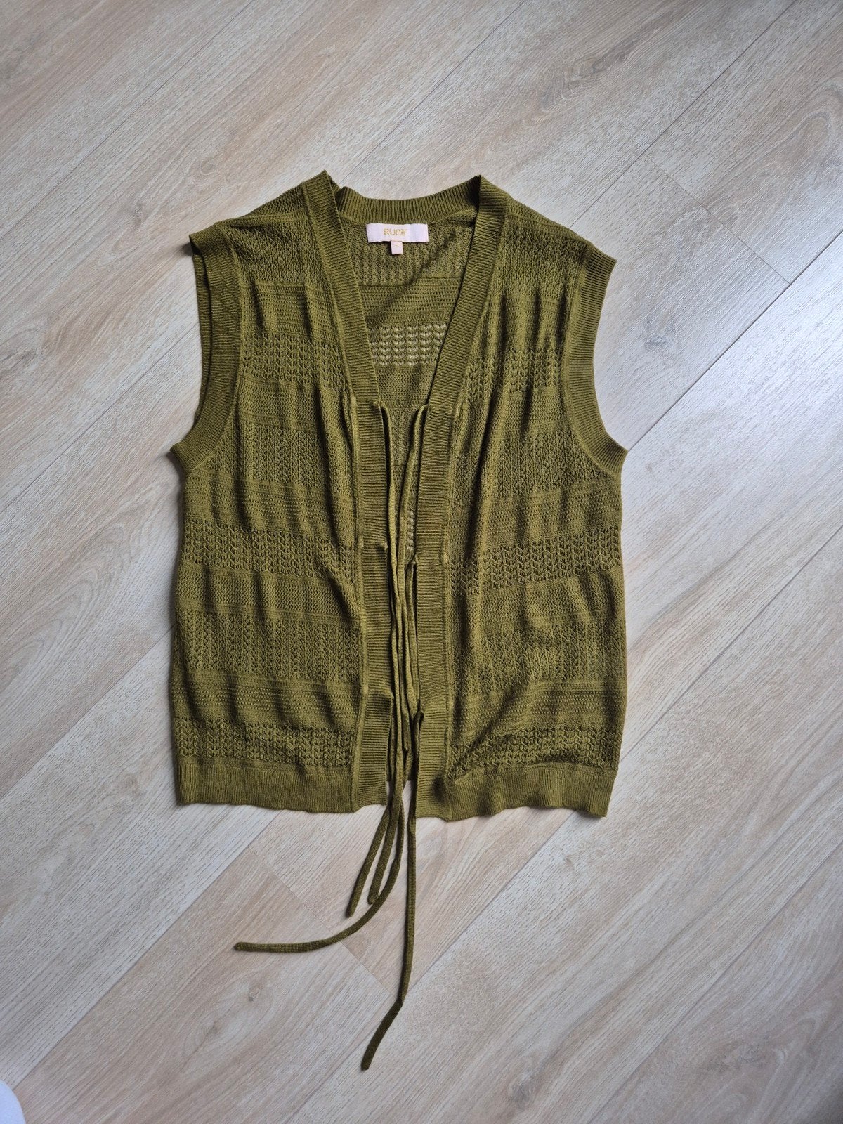Groen gehaakt/gebreid mouwloos vestje merk Ruby maat S NIEUW, Nieuw, Ophalen of Verzenden, Ruby, Maat 36 (S)