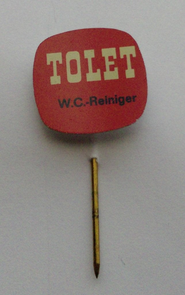 Speldje Tolet ( w-c- reiniger ), Verzamelen, Ophalen of Verzenden, Zo goed als nieuw, Merk, Speldje of Pin