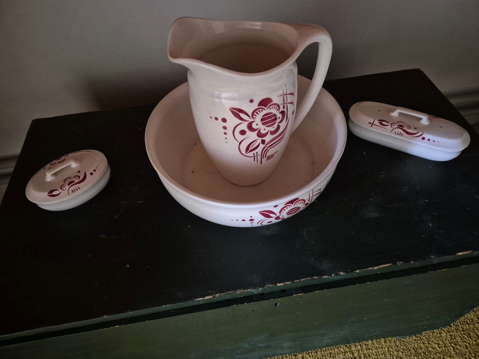 Mooie oude lampetset, Antiek en Kunst, Antiek | Keramiek en Aardewerk, Ophalen