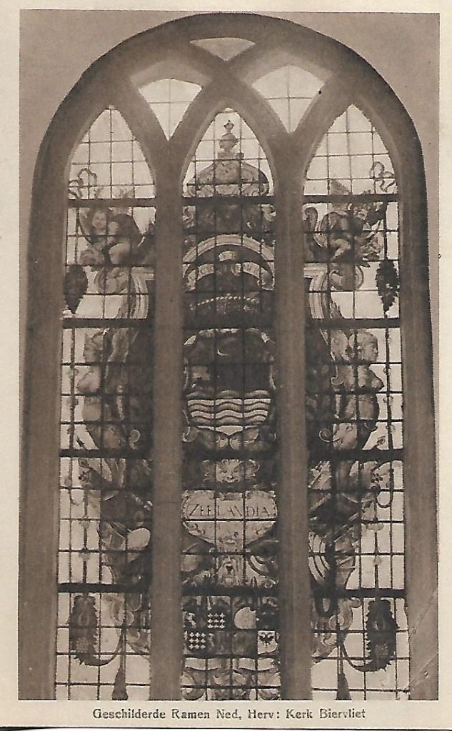 Biervliet- -Gebrandschilderd Raam in de N.H.Kerk., Verzenden, Voor 1920, Gelopen