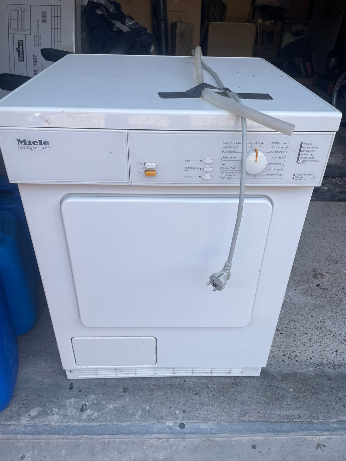 Miele droger. Koude lucht teab, Ophalen of Verzenden, Zo goed als nieuw, Luchtafvoer, 85 tot 90 cm