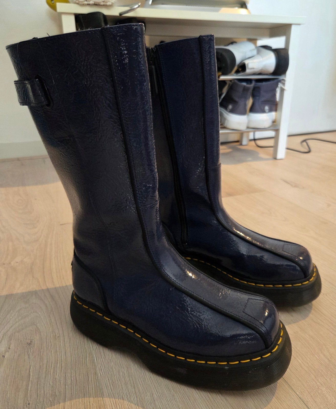 Dr. Martens Lakleren laarzen - Maat 41, Hoge laarzen, Blauw, Ophalen of Verzenden, Dr. Martens