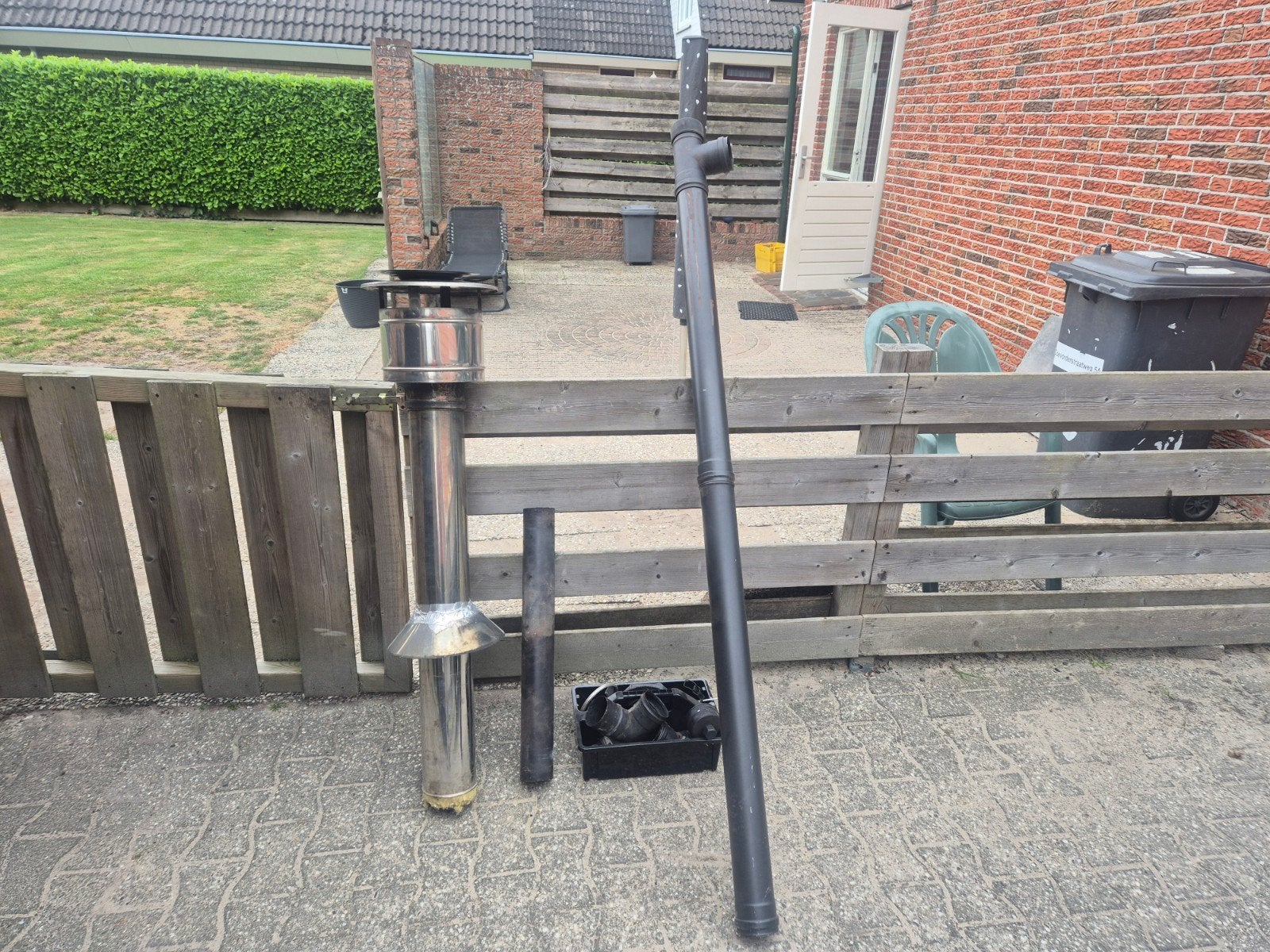 pijpen en verlengstukken voor pelletkachel dubbelwandig, Ophalen, Gebruikt