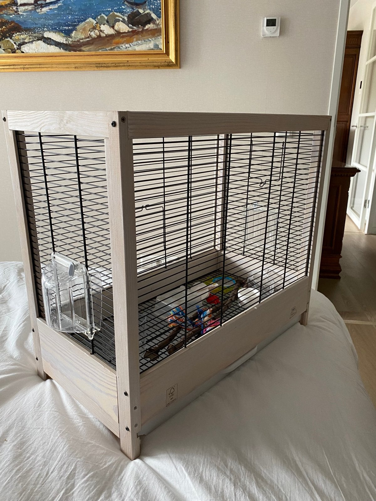 Luxe vogelkooi, Ophalen, Zo goed als nieuw, Hout, Vogelkooi