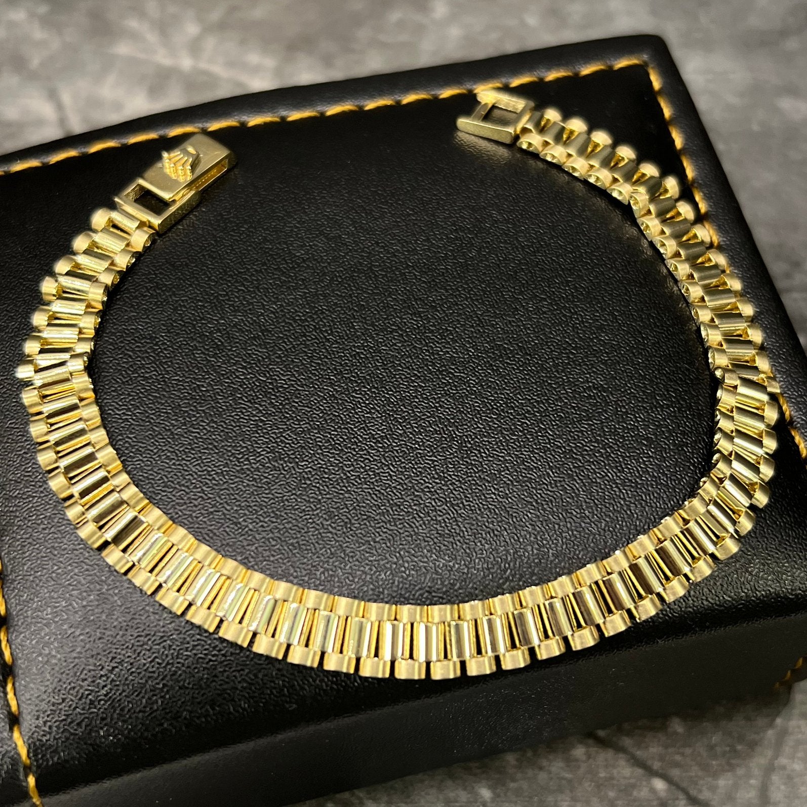 14 karaat gouden armband rolex schakel, Ophalen of Verzenden, Nieuw, Goud