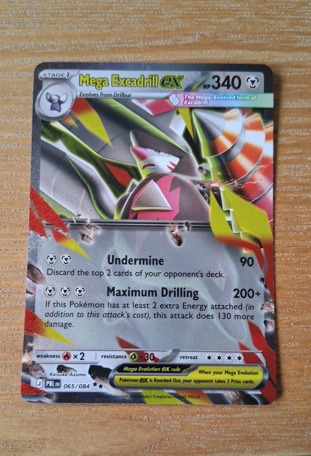 Mega Excadrill EX Pokémon Kaart - Zeldzaam, Ophalen of Verzenden, Nieuw, Losse kaart