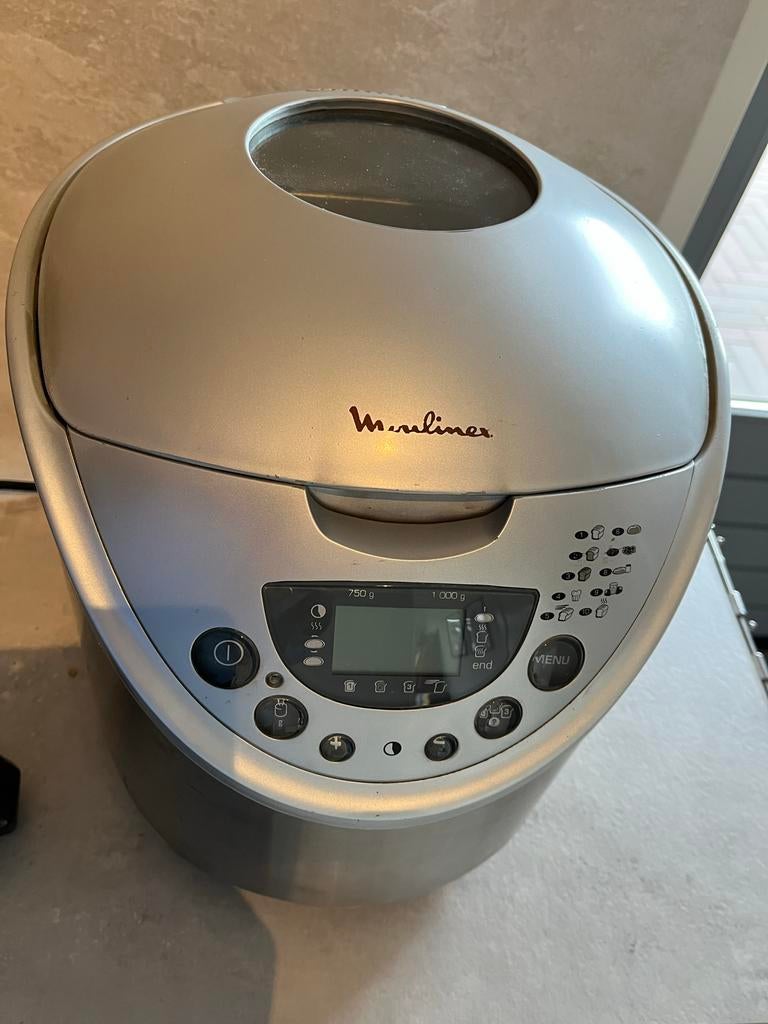 Moulinex Broodbakmachine - Zilver - Gebruikt, Witgoed en Apparatuur, Broodbakmachines, Met timer, 800 tot 1200 gram deeg, Ophalen of Verzenden