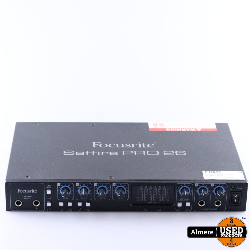 Focusrite Saffire pro 26 Interface Zwart, Focusrite, Gebruikt, https://support.focusrite.com/hc/nl/requests/new, Windsor House, Turnpike Road, High Wycombe HP12 3FX, Verenigd Koninkrijk
