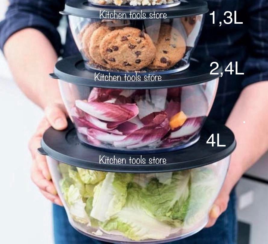 Tupperware Clear Kommen groot Set 4L 2,4L 1,3L op voorraad, Huis en Inrichting, Keuken | Tupperware, Ophalen of Verzenden, Nieuw