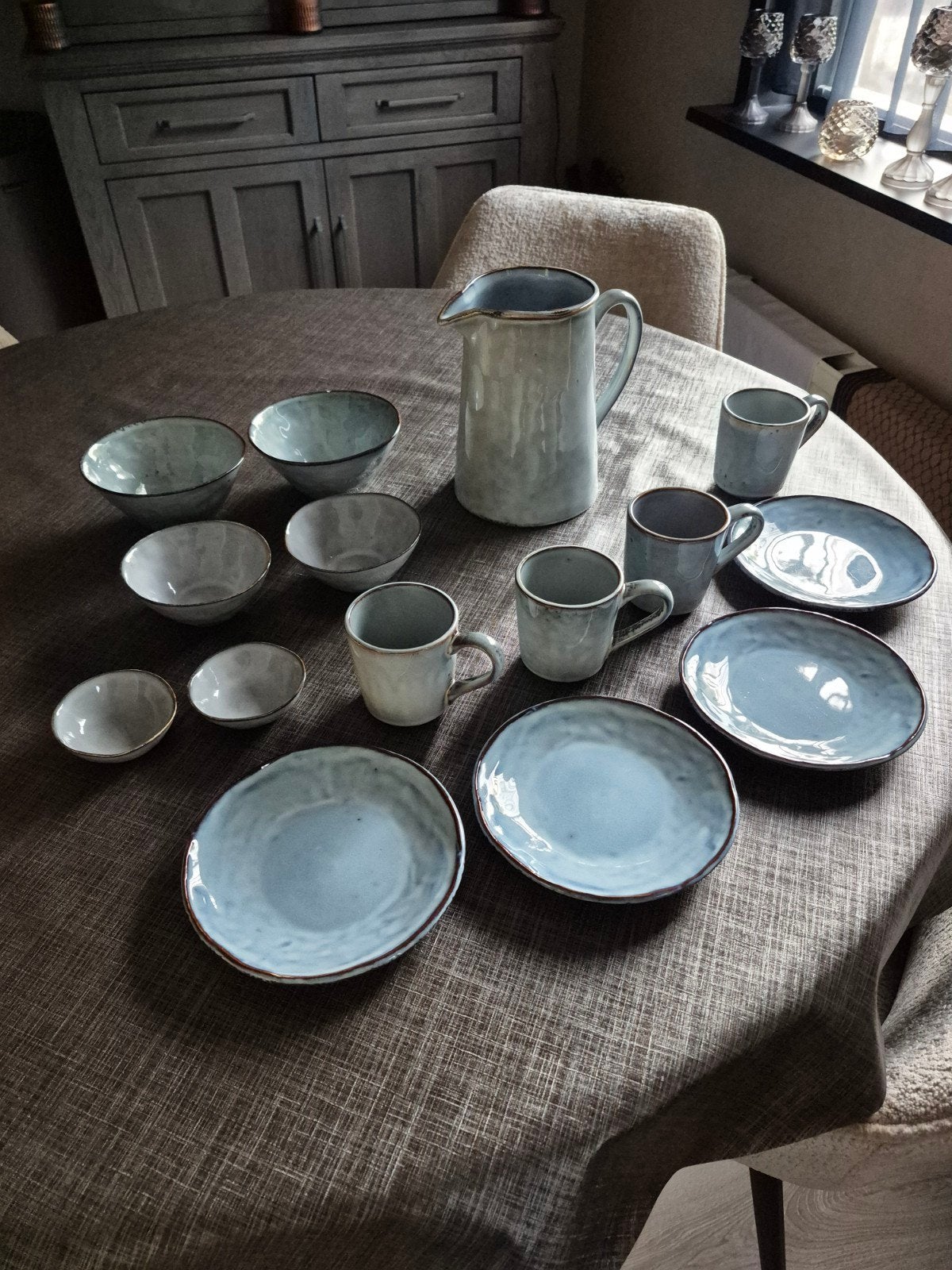 Dutch Rose Organic blue koffie servies, Ophalen, Zo goed als nieuw, Porselein, Overige stijlen