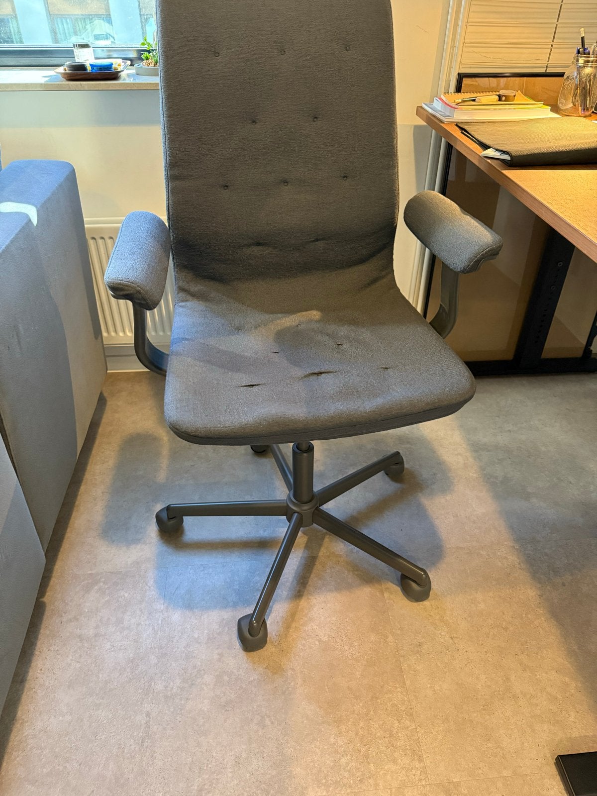 IKEA MULLFJÄLLET Bureaustoel - Zo goed als nieuw, Ophalen of Verzenden, Zo goed als nieuw, Grijs, Bureaustoel