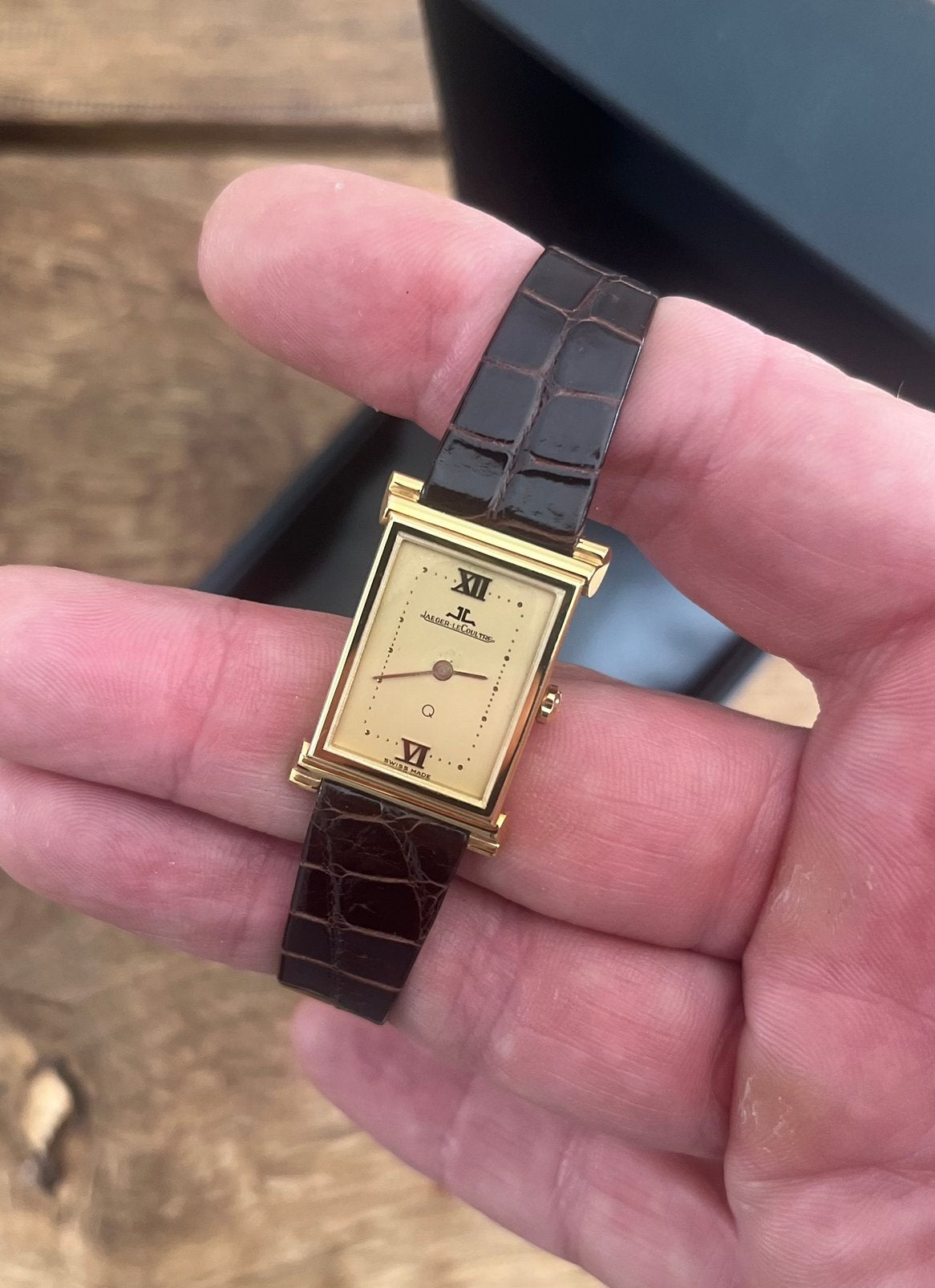 18K Jeager LeCoultre vintage Q horloge, Ophalen of Verzenden, Zo goed als nieuw, Goud, Overige merken