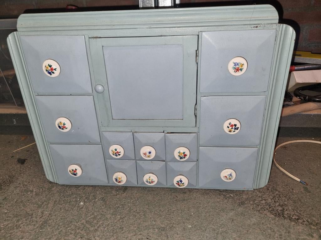 Vintage Retro Kruidenier Eierenkastje met Laadjes, Antiek en Kunst, Ophalen of Verzenden