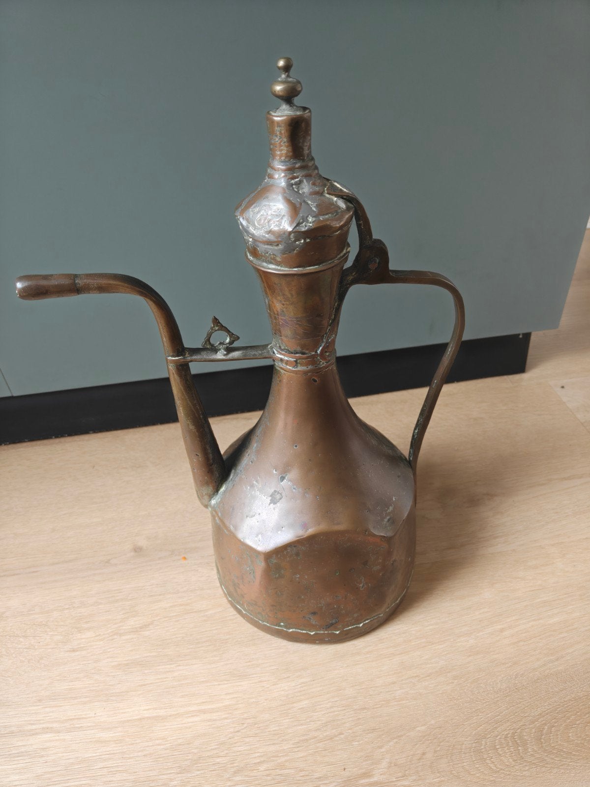 Antieke Koperen Waterkan met Deksel - Decoratief, Antiek en Kunst, Ophalen