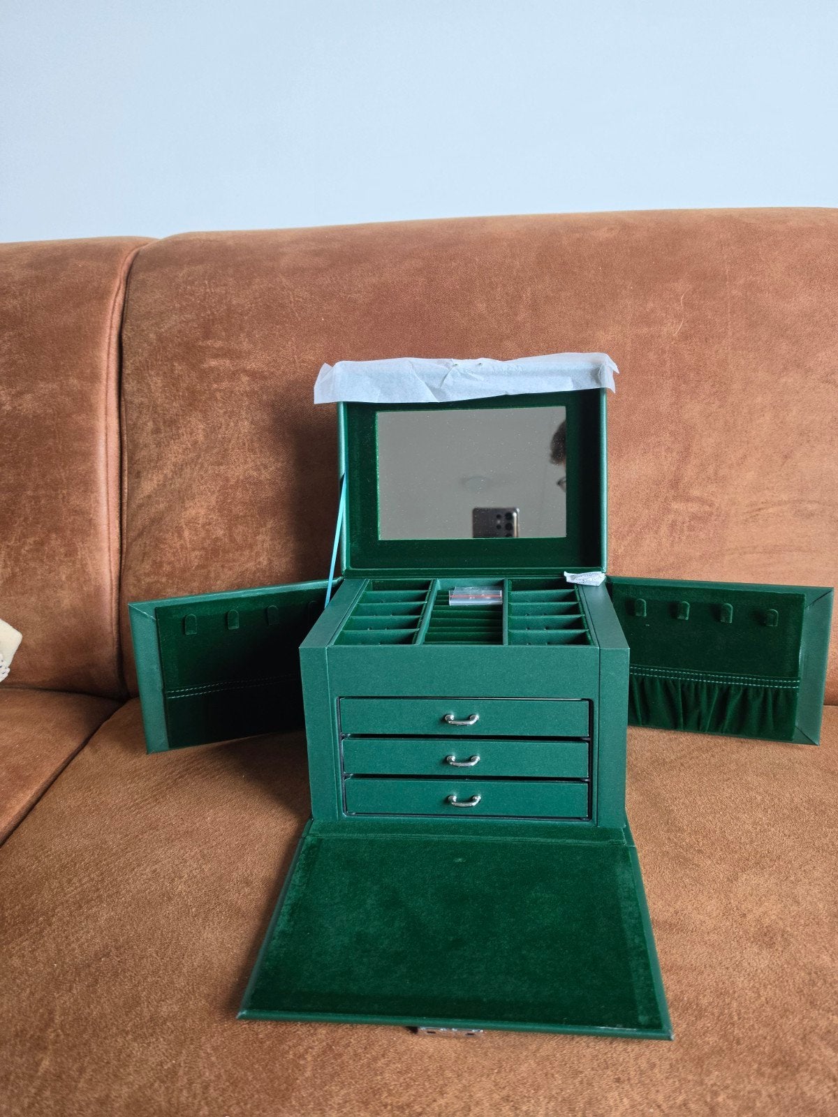 Songmics Sieradendoos Groen - Nieuw in Doos, Sieraden, Tassen en Uiterlijk, Ophalen of Verzenden, Songmics, Songmics, Songmics
