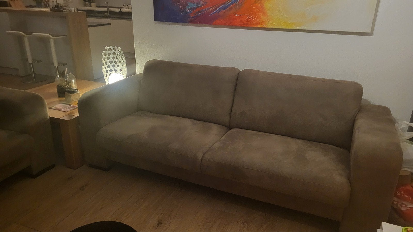 Nette en schone 2,5-zits bank in prima staat, Huis en Inrichting, Ophalen, Driepersoons, Zo goed als nieuw, Rechte bank