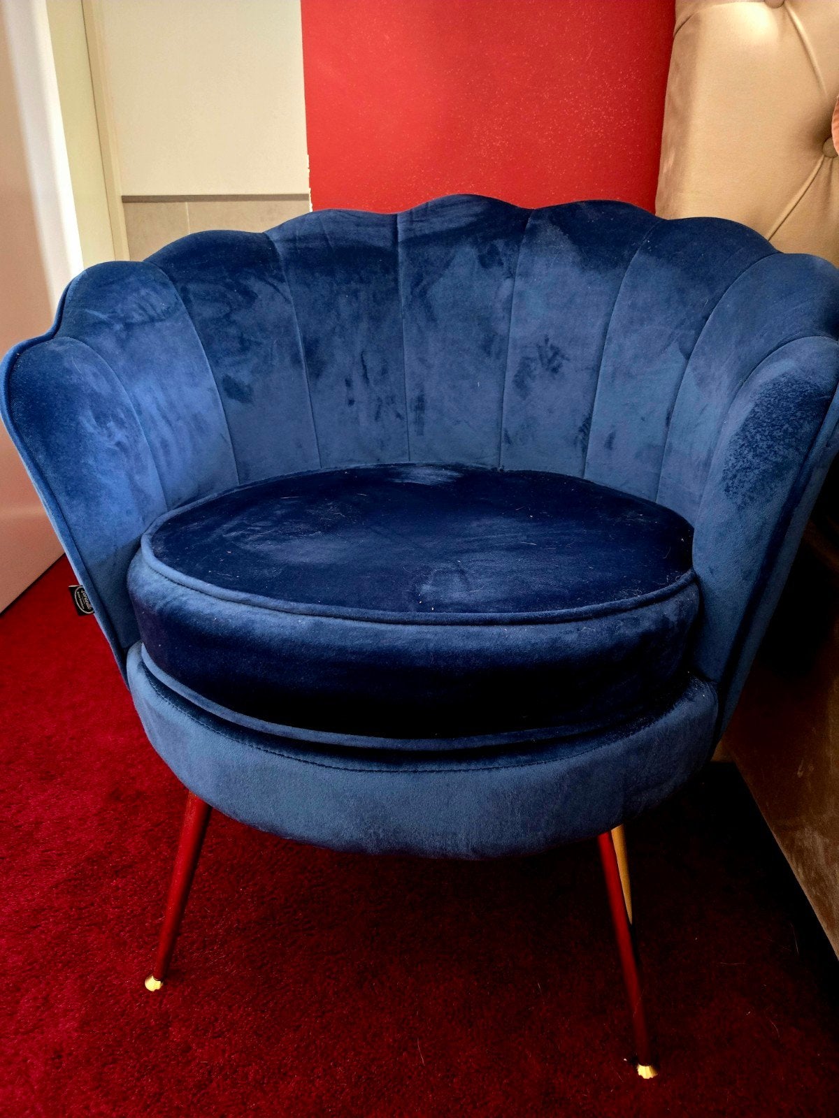 Fluwelen Fauteuil, Huis en Inrichting, Fauteuils, Ophalen, Zo goed als nieuw, Stof, 75 tot 100 cm