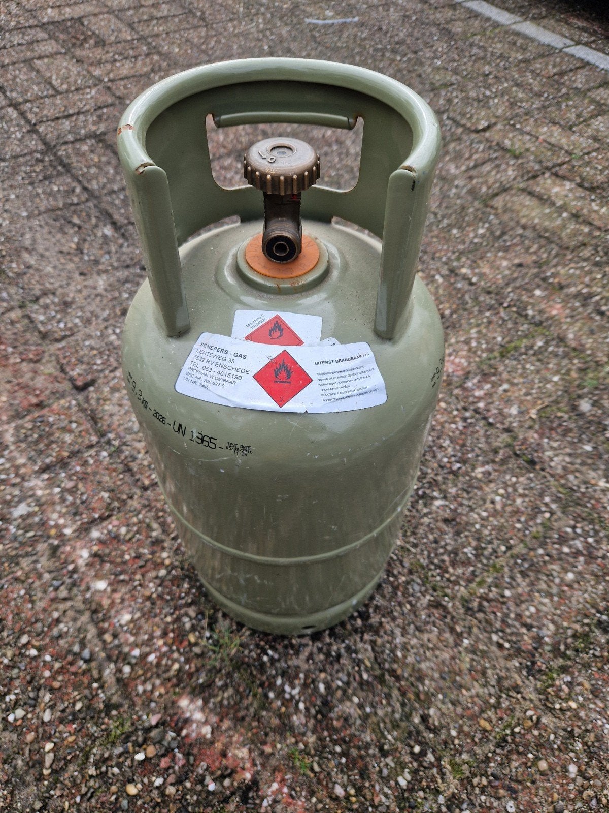 Gasfles 9,3 kg - Schepers Gas - Leeg, Ophalen of Verzenden, Gebruikt, Schepers Gas