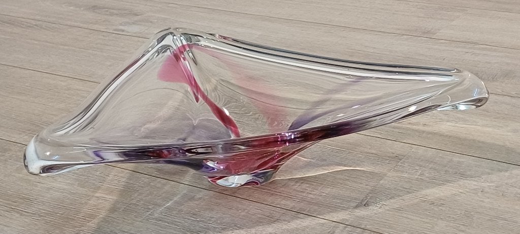Driehoekige schaal, kristalglas, Murano-stijl, Ophalen of Verzenden