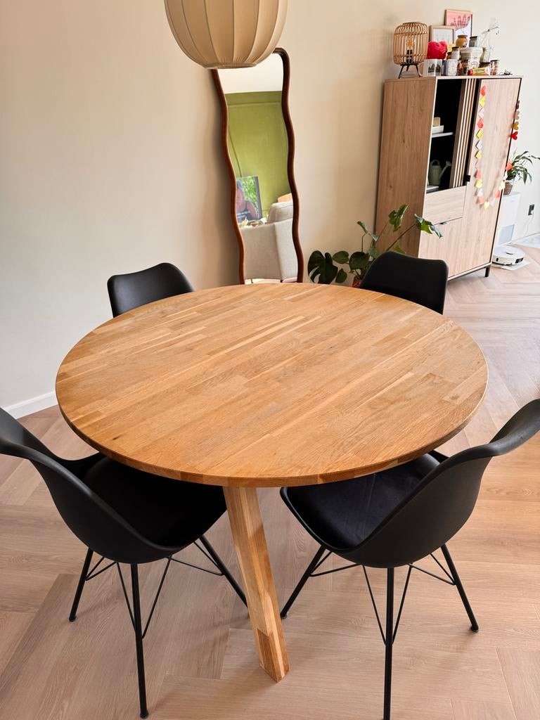 Ronde eettafel Woood - 120 cm. GERESERVEERD, Huis en Inrichting, Tafels | Eettafels, Ophalen, 100 tot 150 cm, Zo goed als nieuw