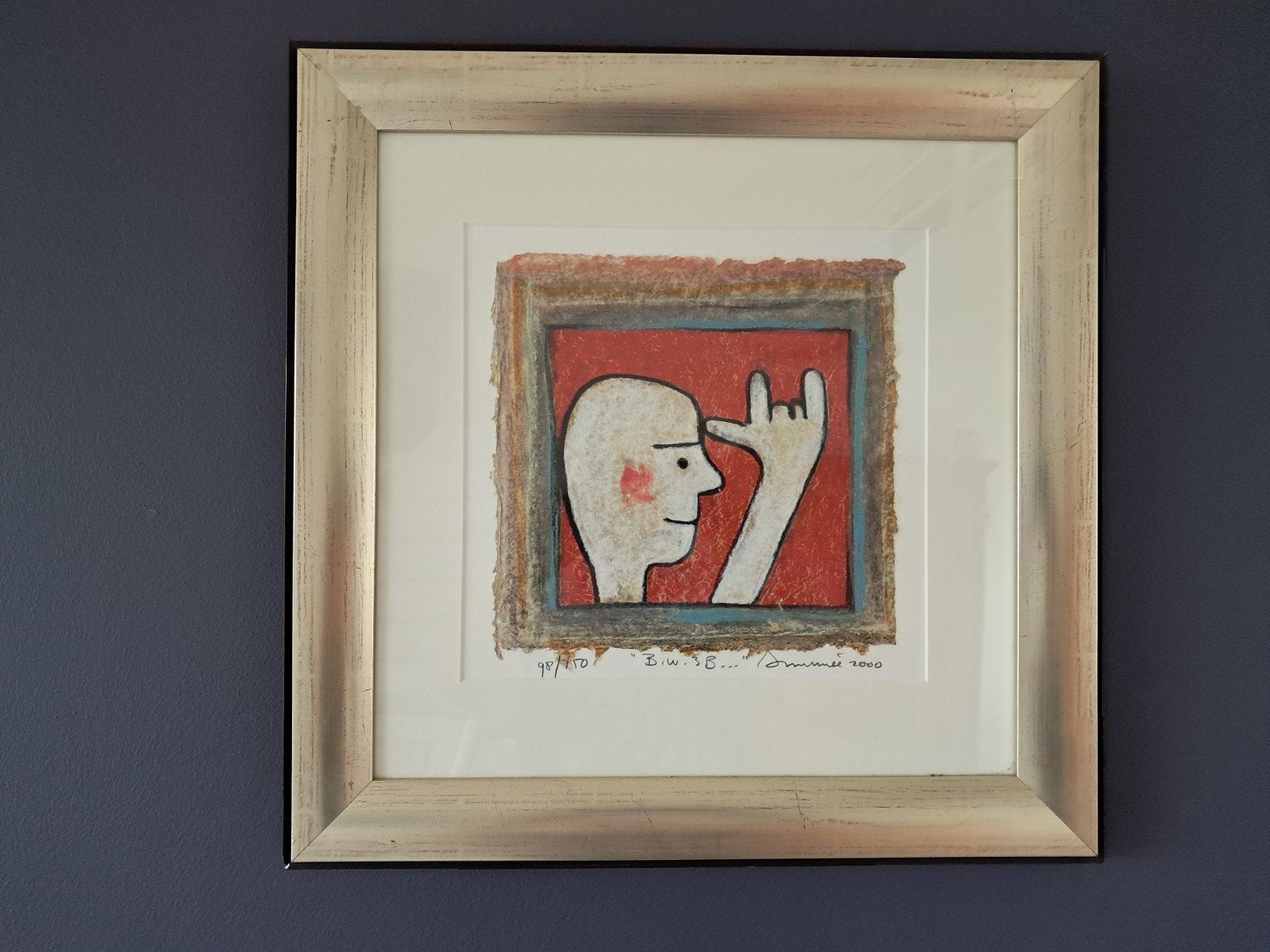 Zeefdruk Hans Innemee - 'B.w.3B...'', Antiek en Kunst, Zeefdruk, Genummerd, Abstract, Ophalen